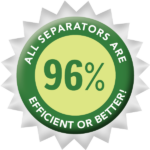 Badge: All separators are 96% efficient or better!
